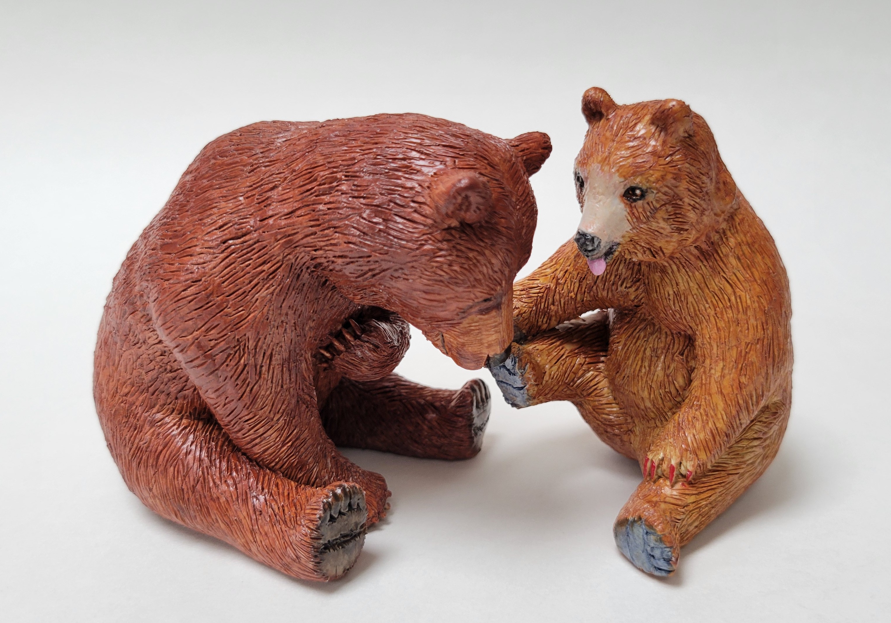 Brown Bear Polymer Clay Figurine