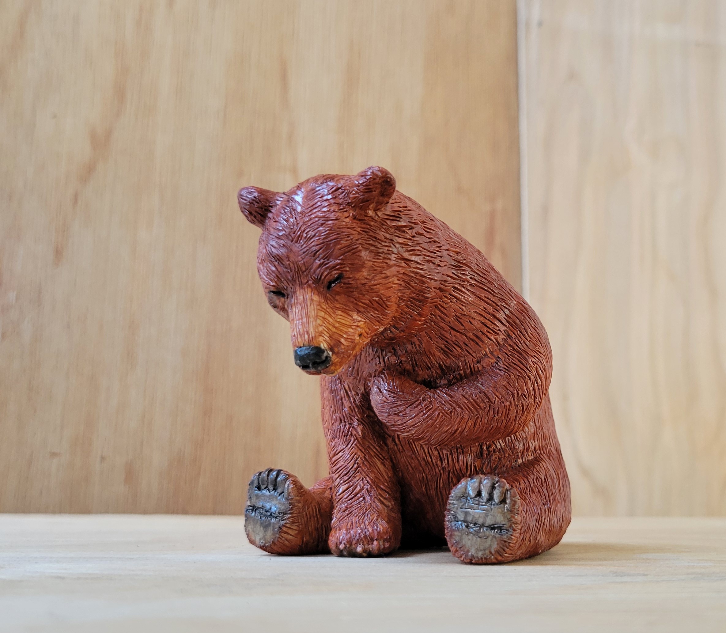 Brown Bear Polymer Clay Figurine