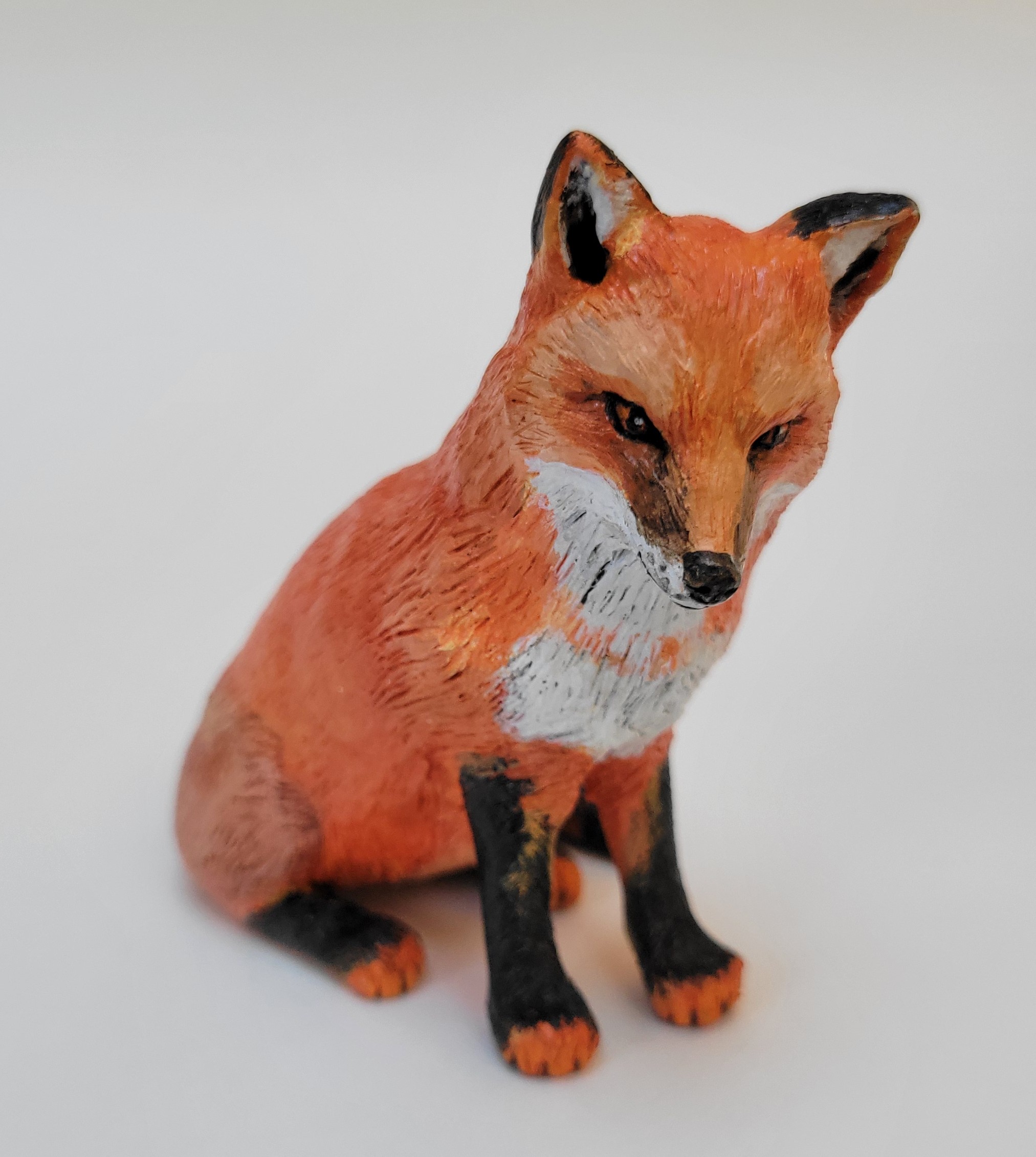 Polymer Clay Sitting Fox Figurine