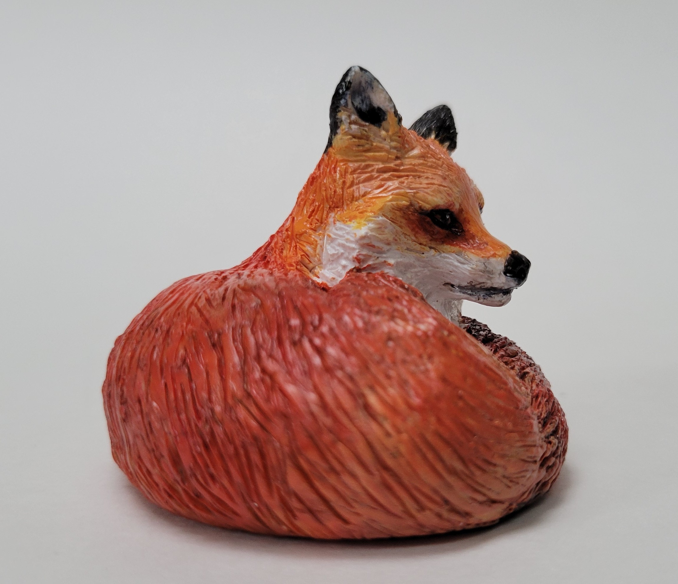 Red Fox Figurine - Realistic Polymer Clay Statue