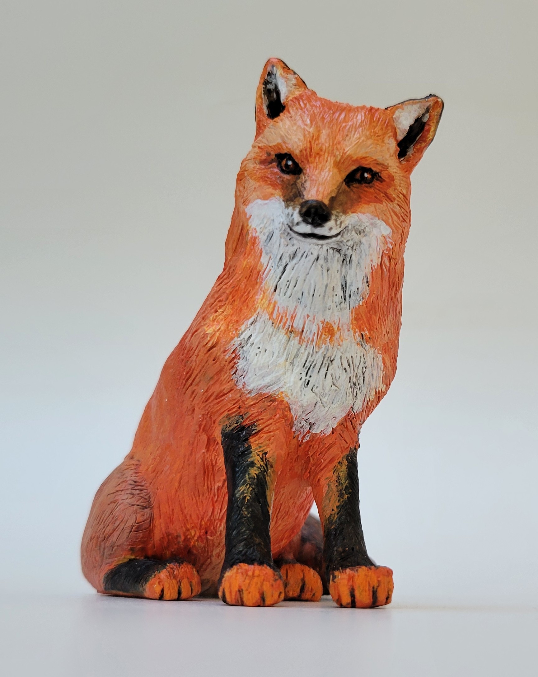 Polymer Clay Sitting Fox Figurine