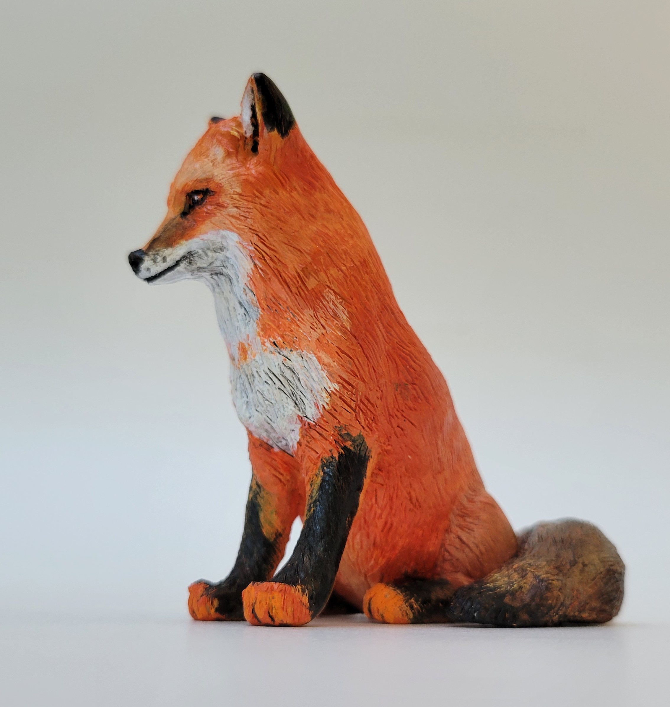Polymer Clay Sitting Fox Figurine